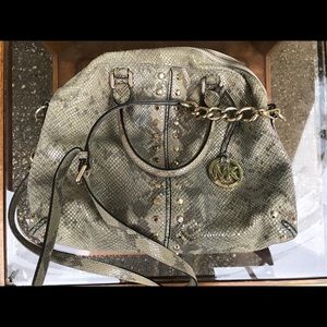 Michael Kors Astor Uptown Snake Skin Shoulder Bag